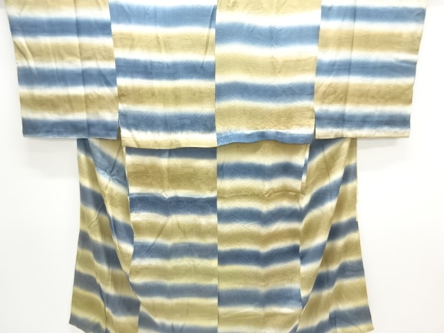 JAPANESE KIMONO / ANTIQUE MENS JUBAN / SILK / MON KINSHA / STRIPE